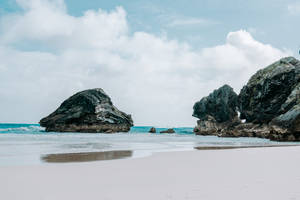 Majestic Rock Formation In Bermuda Wallpaper