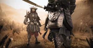 Majestic Samurai Armor Display Wallpaper