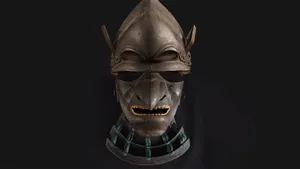 Majestic Samurai Helmet On Display Wallpaper