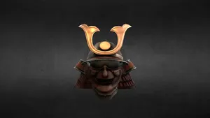 Majestic Samurai Helmet On Display Wallpaper