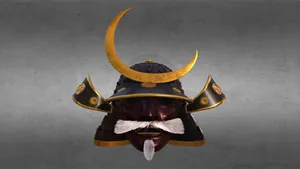 Majestic Samurai Helmet On Display Wallpaper