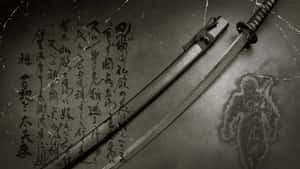 Majestic Samurai Sword On Display Wallpaper