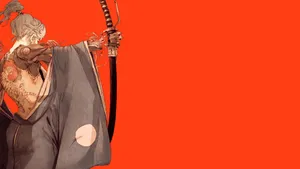 Majestic Samurai Sword On Display Wallpaper