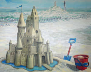 Majestic Sandcastles On The Beach Wallpaper