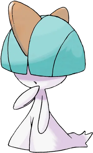 Majestic Shiny Ralts On A White Background Wallpaper