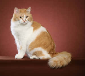 Majestic Siberian Cat Lounging In Nature Wallpaper