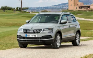 Majestic Skoda Karoq On Mountain Road Wallpaper