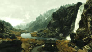 Majestic Skyrim Landscape Wallpaper