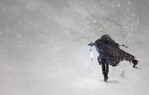 Majestic Snowstorm At Twilight Wallpaper