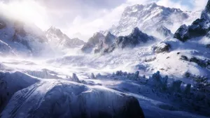 Majestic Snowy Mountain Ranges Wallpaper