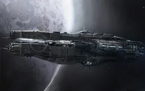 Majestic Spacecraft In Outer Space Wallpaper