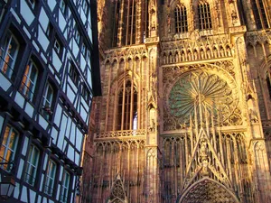 Majestic Strasbourg Cathedral Touching The Sky Wallpaper
