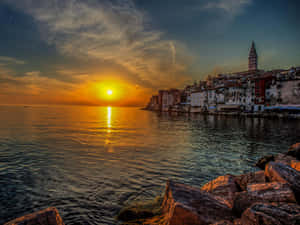 Majestic Sunset In Beautiful Croatia Wallpaper