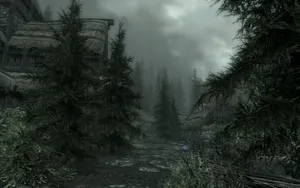 Majestic Sunset Over Falkreath In Skyrim Wallpaper