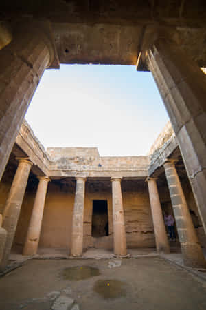 Majestic Sunset Over Tombs Of The Kings In Paphos, Cyprus Wallpaper