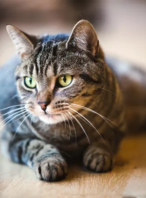 Majestic Tabby Cat Lounging In A Beautiful Garden Wallpaper