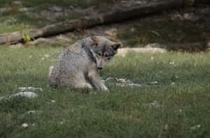 Majestic Timber Wolf In Its Natural Habitat Wallpaper