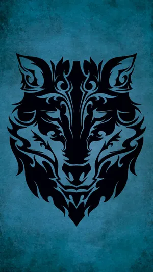 Majestic Tribal Wolf Art Wallpaper