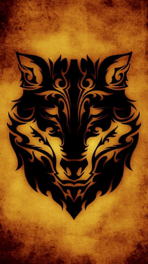 Majestic Tribal Wolf Artwork Wallpaper