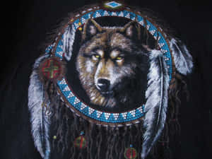 Majestic Tribal Wolf Wallpaper