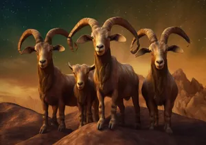 Majestic_ Urial_ Family_ Portrait Wallpaper