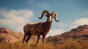 Majestic Urial Ramin Wilderness Wallpaper