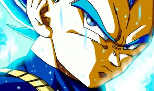 Majestic Vegeta Art Displaying The Fierce Warrior's Strength Wallpaper