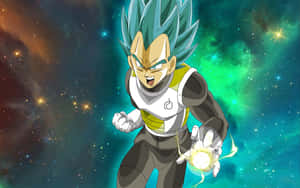 Majestic Vegeta Super Saiyan Unleashing Power Wallpaper