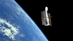 Majestic View Of A Distant Galaxy Captured By Hubble Space Telescope Wallpaper