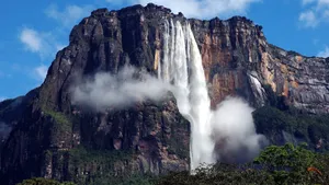 Majestic View Of Angel Falls Wallpaper