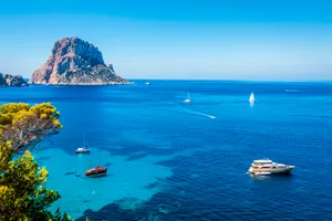 Majestic View Of Cala D'hort In Ibiza, Spain Wallpaper