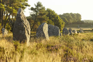Majestic View Of Carnac Standing Stones Wallpaper