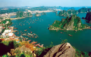 Majestic View Of Cat Ba Island In Halong Bay Wallpaper