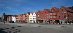 Majestic View Of Historic Bryggen In Bergen, Norway Wallpaper