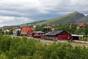 Majestic View Of Kiruna, Sweden Under The Midnight Sun Wallpaper
