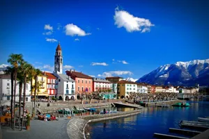 Majestic View Of Locarno Lake In Switzerland Wallpaper