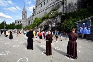 Majestic View Of Lourdes Sanctuary Wallpaper