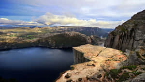 Majestic View Of Preikestolen, The Pulpit Rock Mountain Cliff Wallpaper