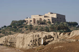 Majestic View Of Saddam Hussein's Royal Palace In Babylon, Iraq Wallpaper