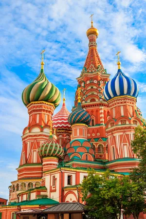 Majestic View Of Saint Basil's Cathedral In Russia Wallpaper