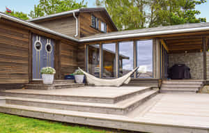 Majestic View Of Sandefjord Seashore At Golden Hour Wallpaper