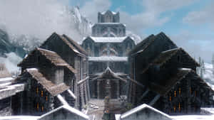 Majestic View Of Skyrim's Windhelm City Wallpaper