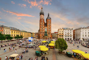 Majestic View Of St. Mary's Basilica, Poland Wallpaper