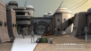 Majestic View Of The Ancient City Of Jedha Wallpaper