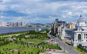 Majestic View Of The Cathedral In Kazan, Russia Wallpaper