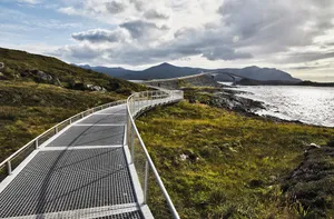 Majestic View Of Transcendent Storseisundet Bridge In Norway Wallpaper