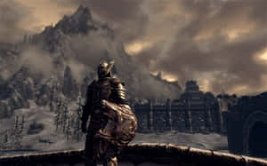 Majestic View Of Windhelm City In Skyrim Wallpaper