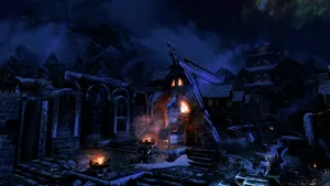 Majestic View Of Windhelm In Skyrim Wallpaper