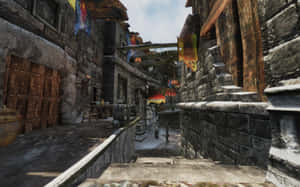 Majestic View Of Windhelm In Skyrim Wallpaper