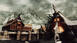 Majestic View Of Windhelm, The Ancient City In Skyrim Wallpaper